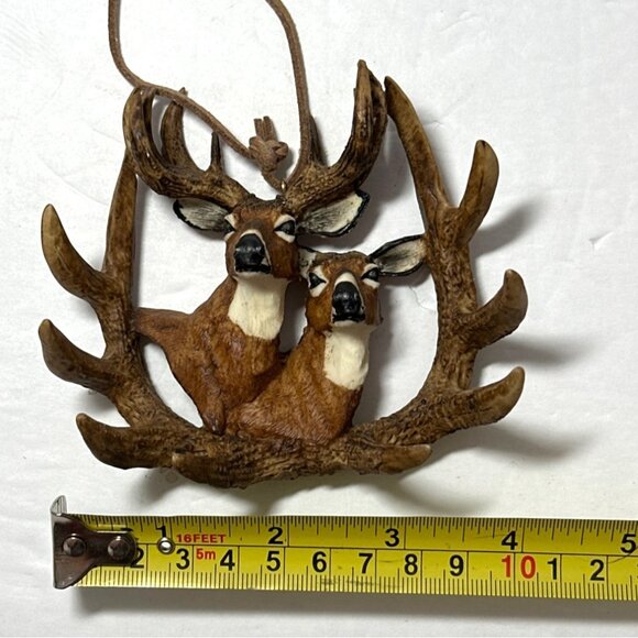 Whitetail Buck & Doe Ornament Christmas Hanging Decoration Cabincore Rustic - Picture 6 of 6